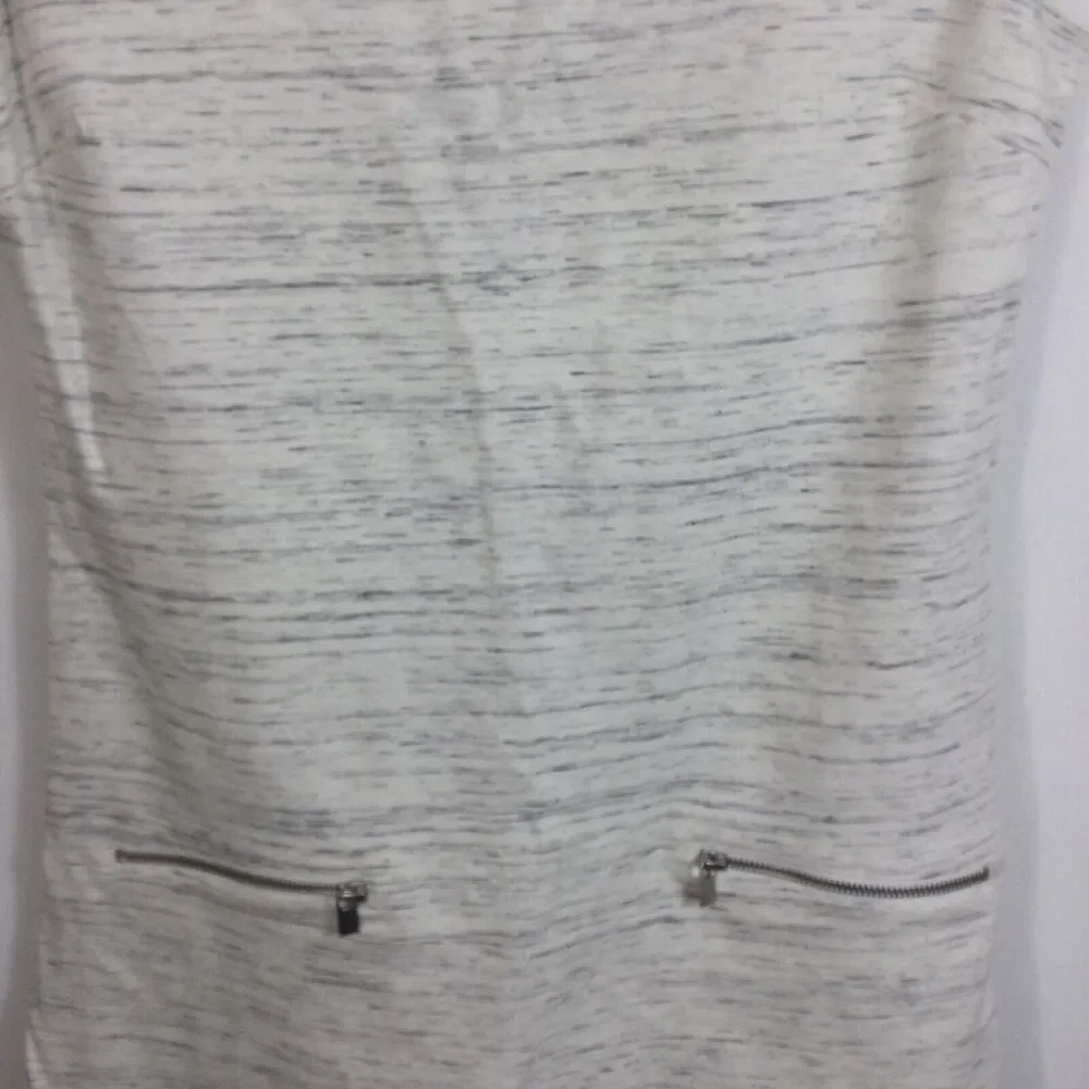 Banana Republic 4 Zipper Sleeveless Structured A-Line Dress Oatmeal Beige Sz 14 - Picture 3 of 11